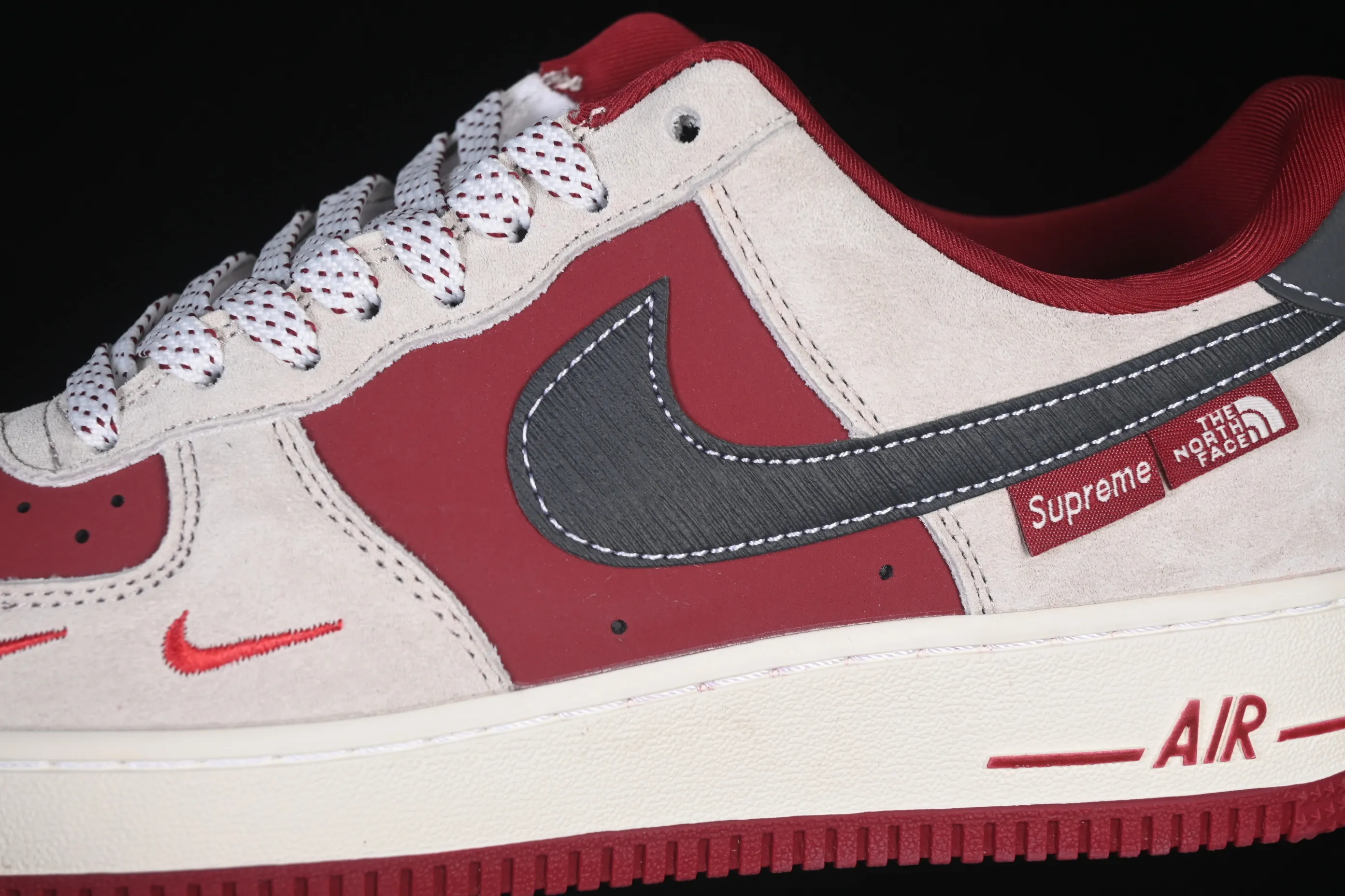 All categories Nk Air Force 1 Air Force series Nk Air Force 1 Low Air Force low-top Nike Air Force 1'07 Low Three-party joint burgundy gray Air Force 1 low-top casual sneakers SY1388-014